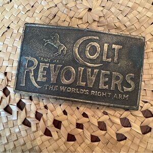Vintage Colt Revolvers Belt Buckle Firearms Western Cowboy The Worlds Right Arm